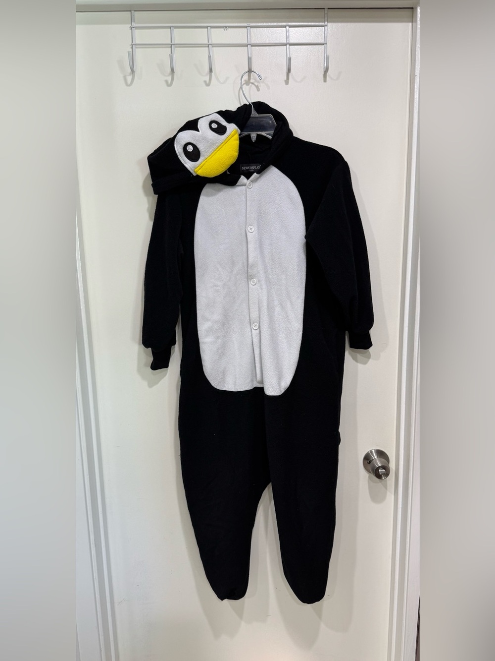 Kids Penguin One-Piece Footie Pajamas - Black & White